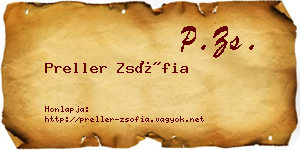 Preller Zsófia névjegykártya
